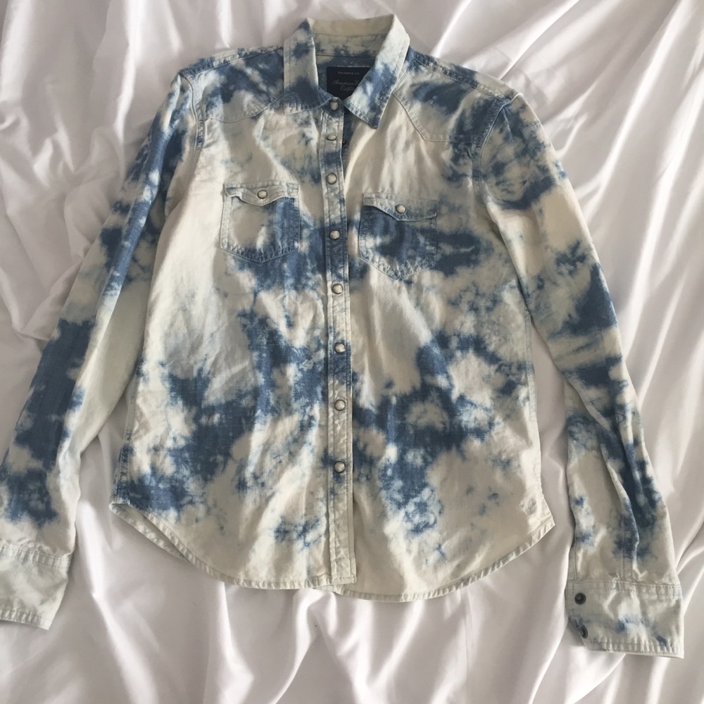 Bleached denim shirt